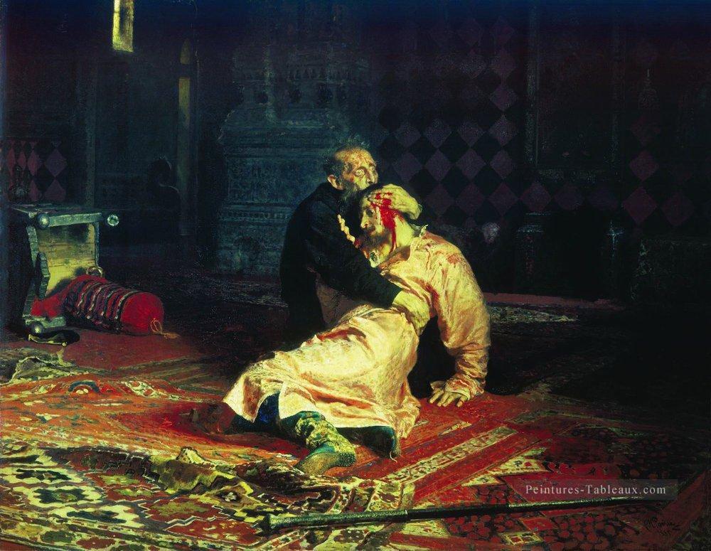 ivan le terrible et son fils ivan le 16 novembre 1581 1885 Ilya Repin Peintures à l'huile